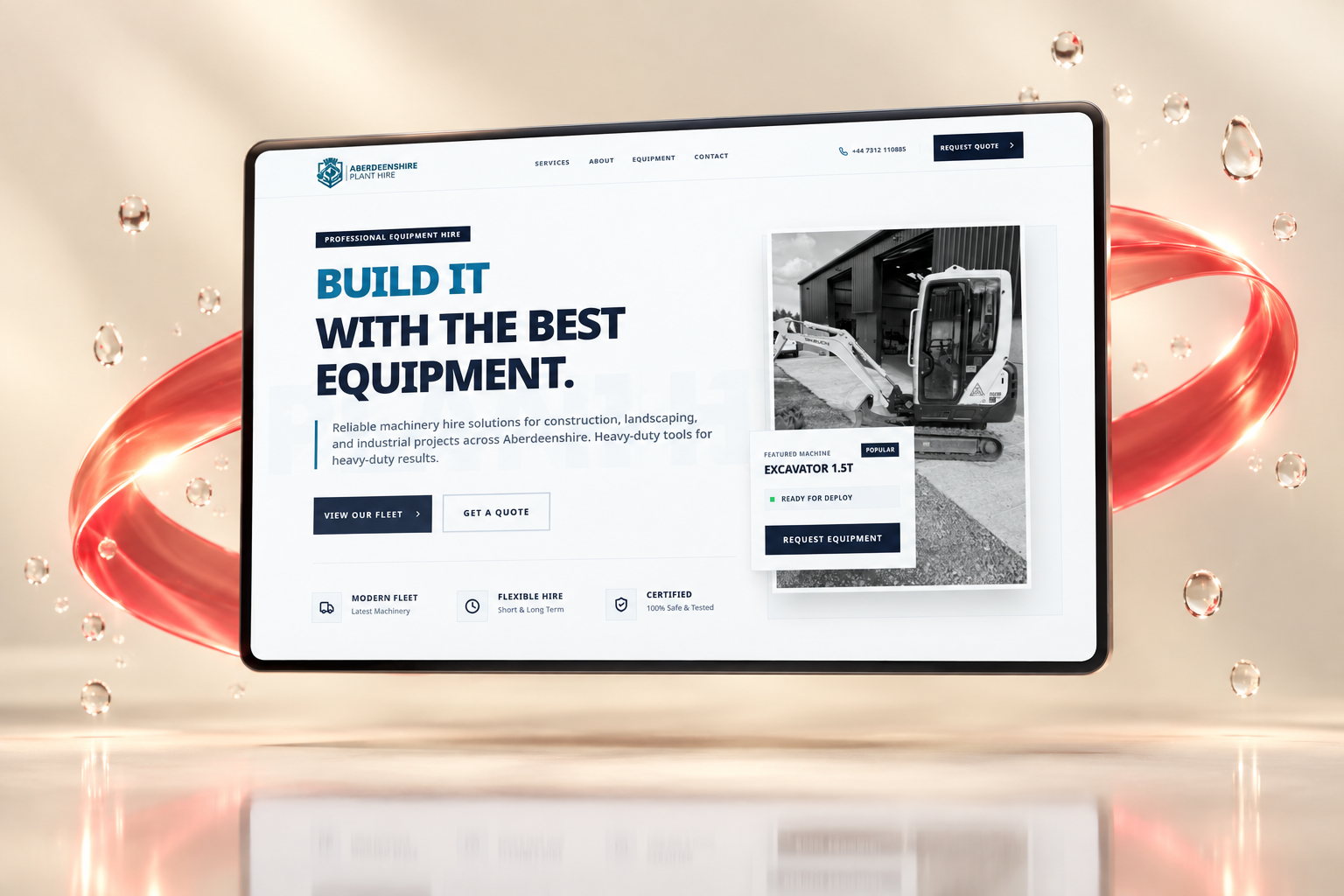 Aberdeenshire Plant Hire — desktop web design