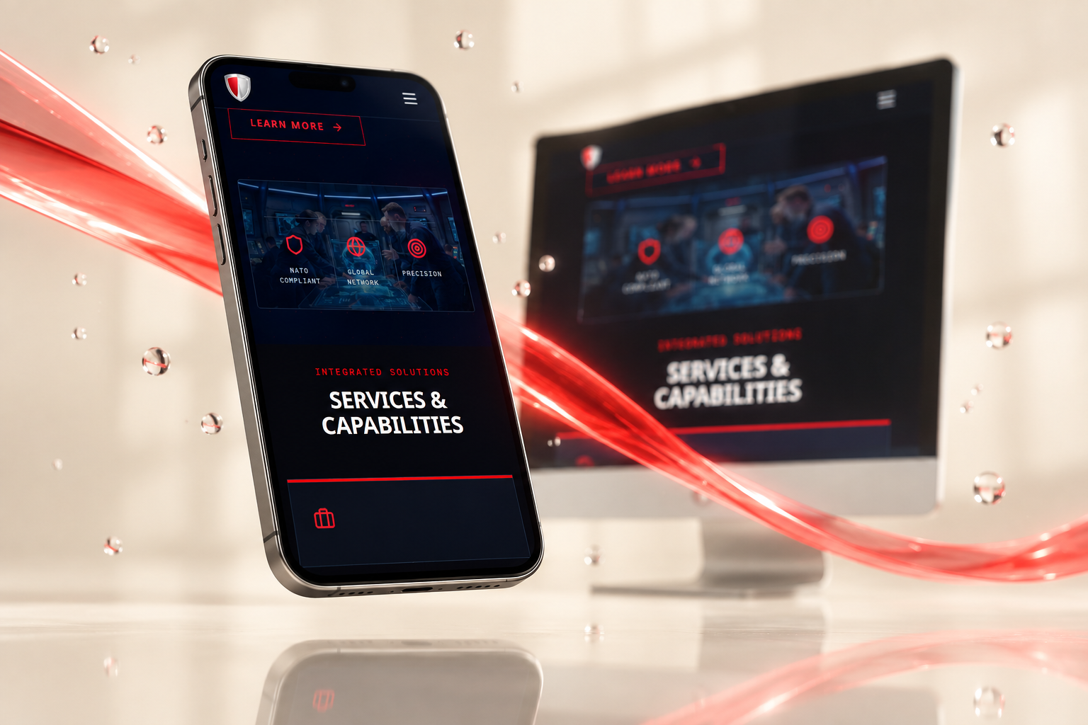 AKN Savunma — masaüstü ve mobil tasarımın birlikte sunumu