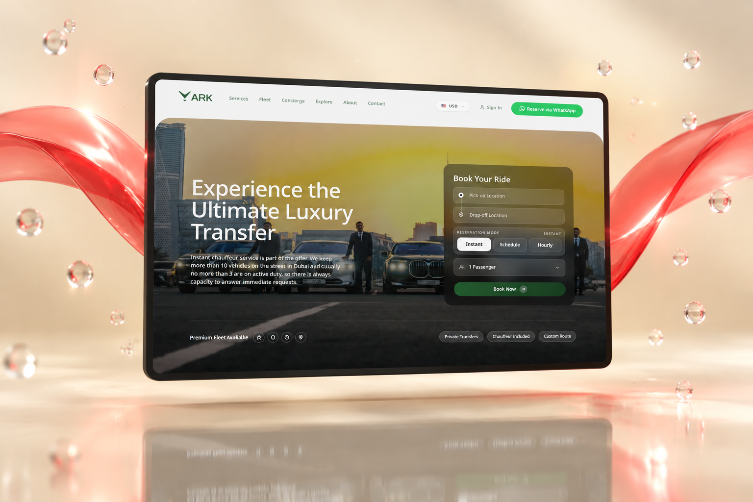 ARK Dubai — desktop web design