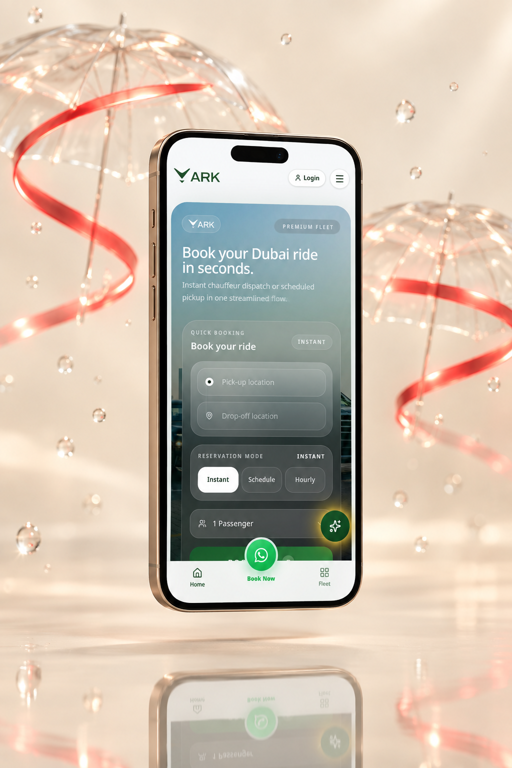 ARK Dubai — vue de l'interface mobile