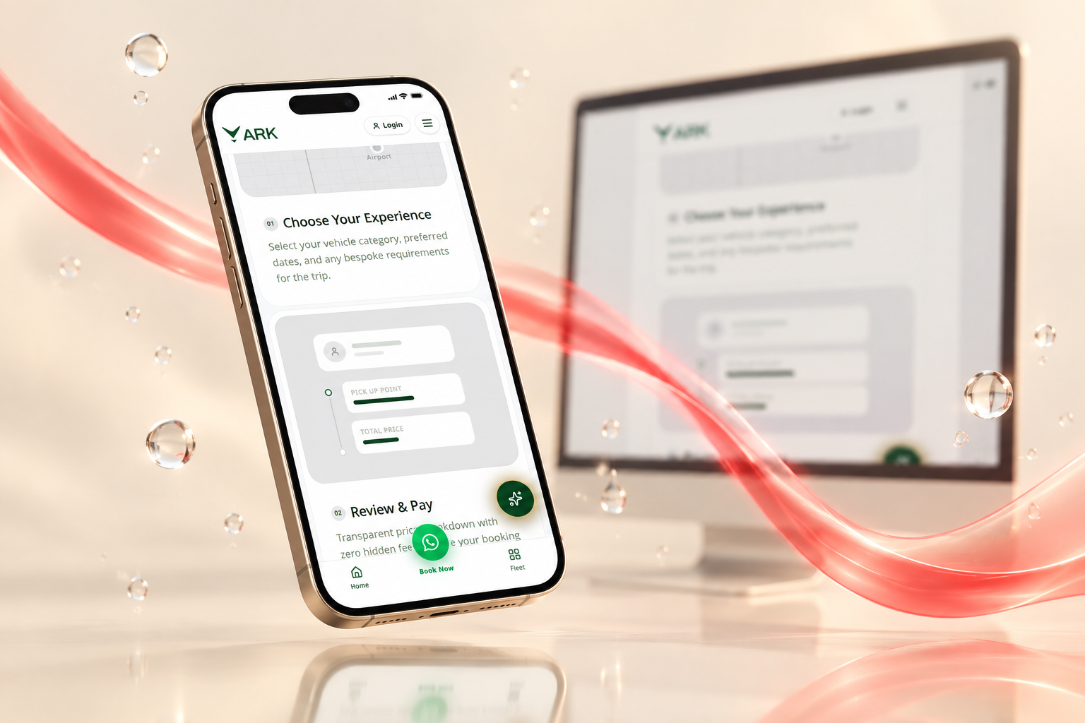 ARK Dubai — présentation combinée des designs ordinateur et mobile