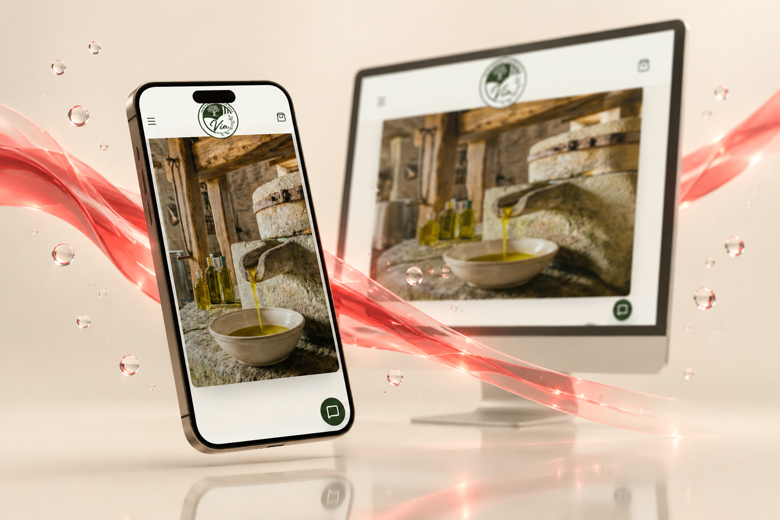 Ayvalık Zeytincilik — desktop and mobile design presented together