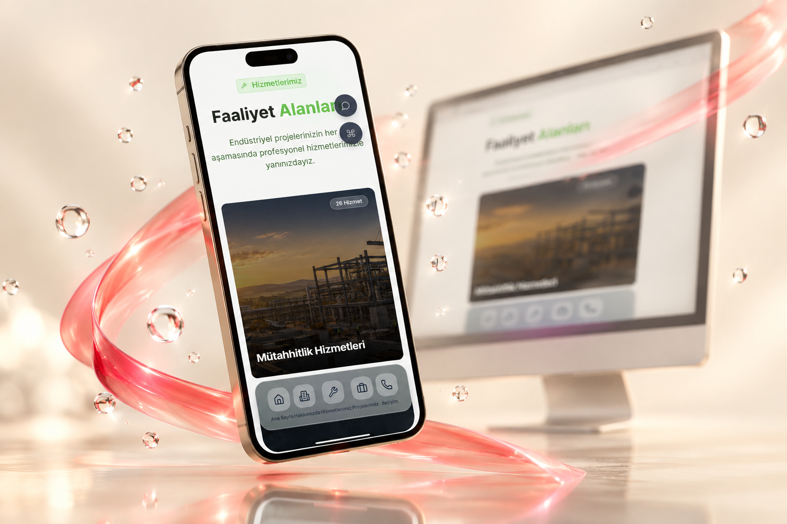 Hann Industrial — masaüstü ve mobil tasarımın birlikte sunumu