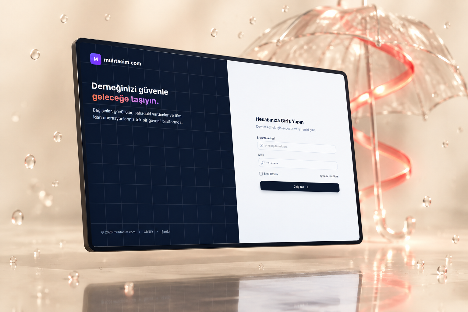 Muhtacim — desktop interface details