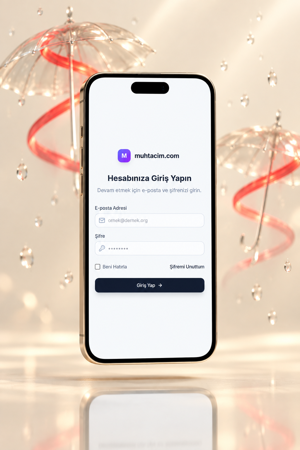 Muhtacim — mobile interface view