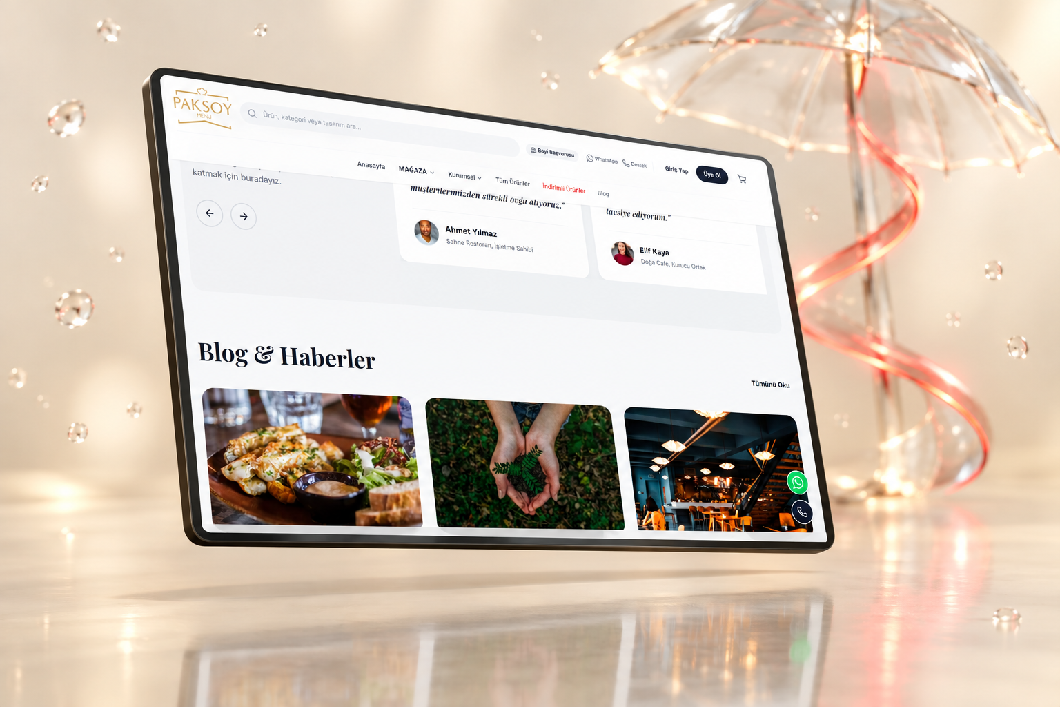 Paksoy Menu — desktop interface details