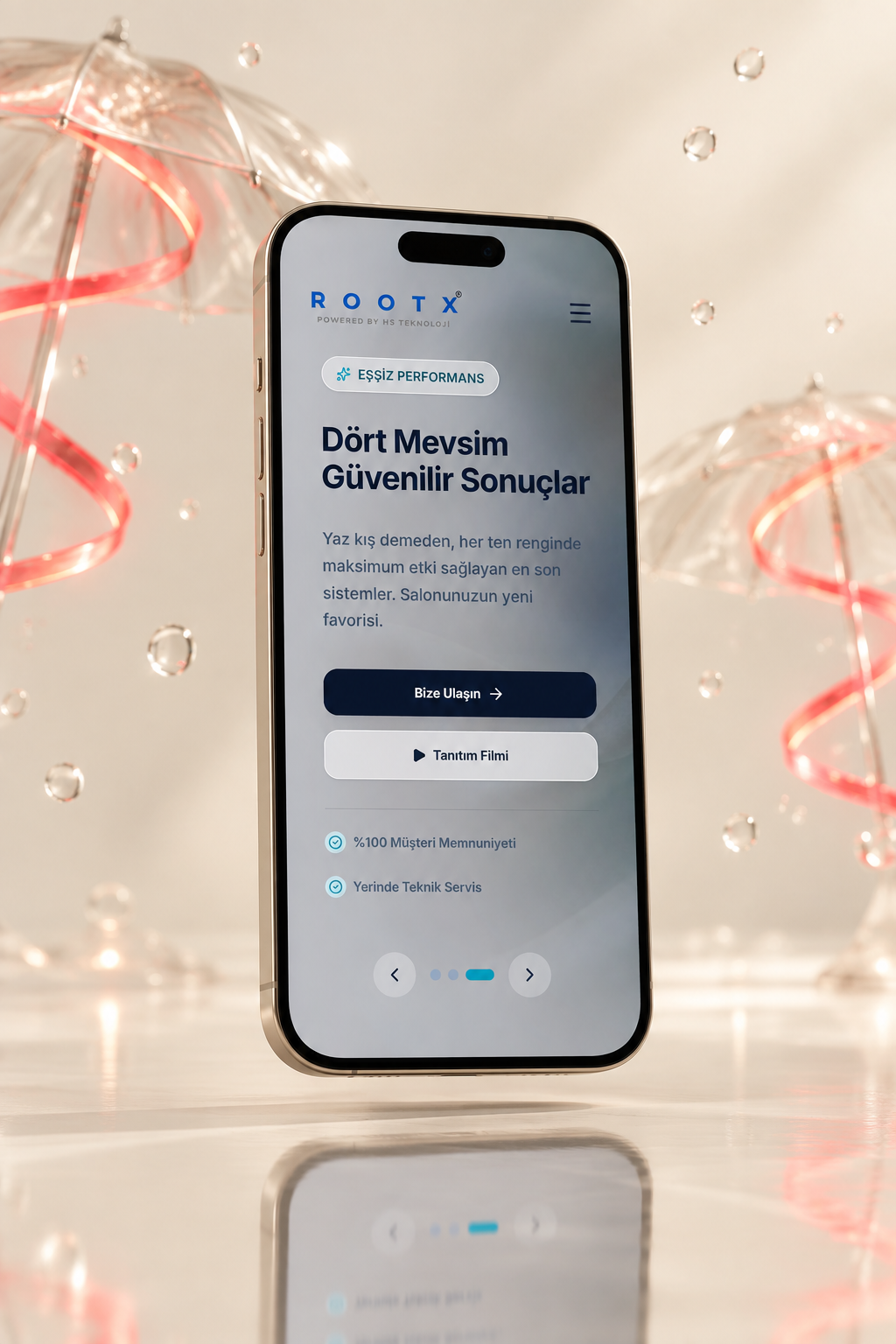 RootX Lazer — mobil arayüz görünümü