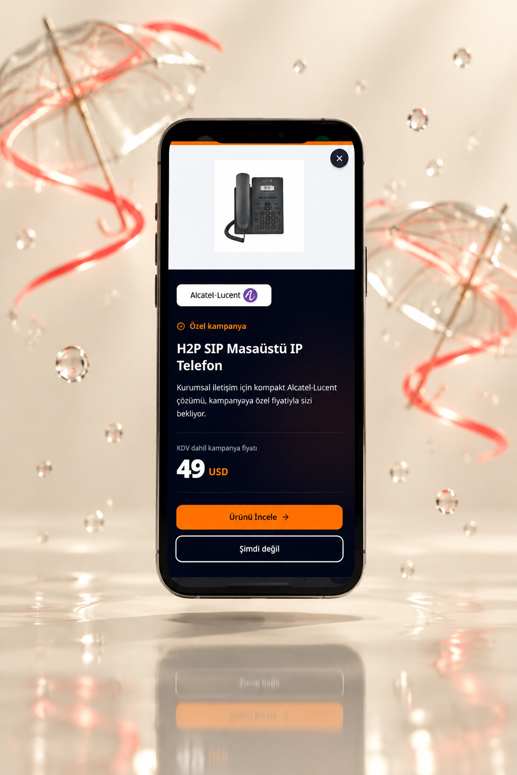 Telcon — mobil arayüz görünümü